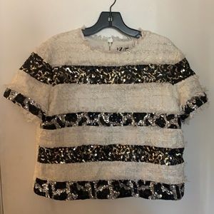 Sequin Tweed Evening Top Outfit Comes With Black … - image 1